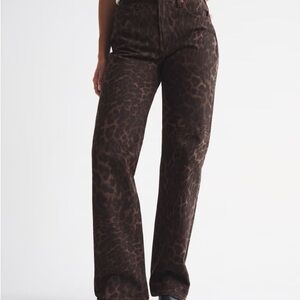 Abercrombie & Fitch Brown Leopard High Rise Jeans